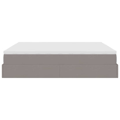 Ottoman bed met matrassen 200x200cm stof taupe