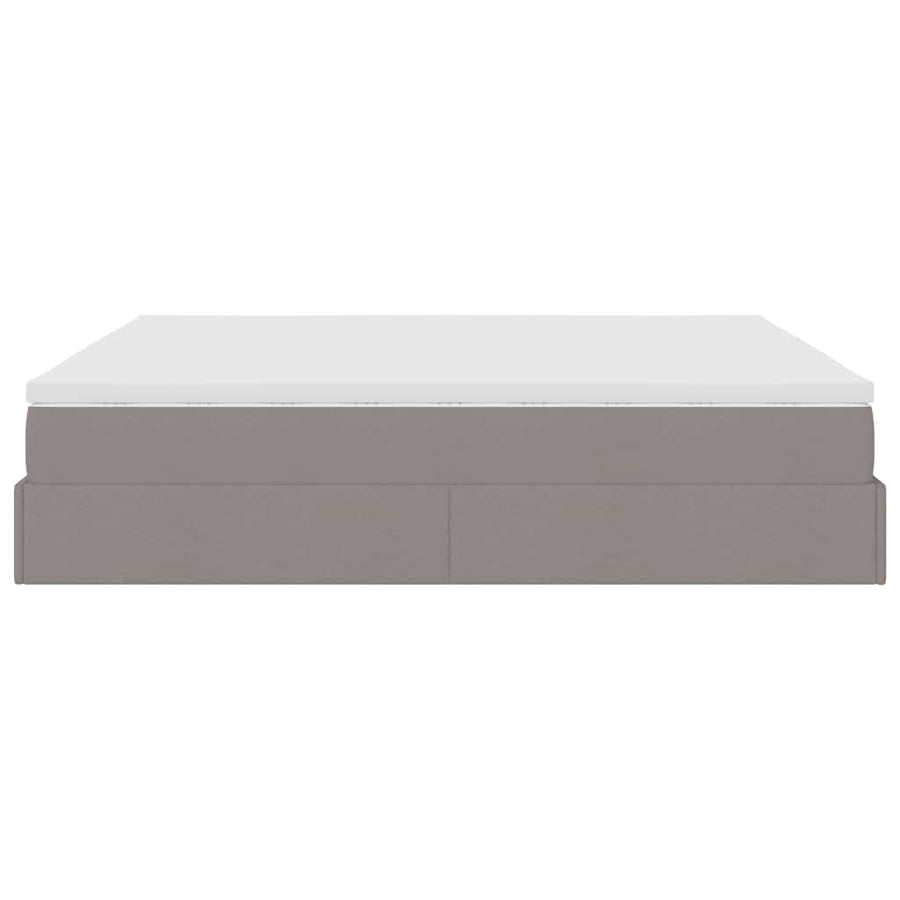 Ottoman bed met matrassen 200x200cm stof taupe