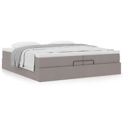 Ottomaans bed met matrassen 200x200 cm taupe