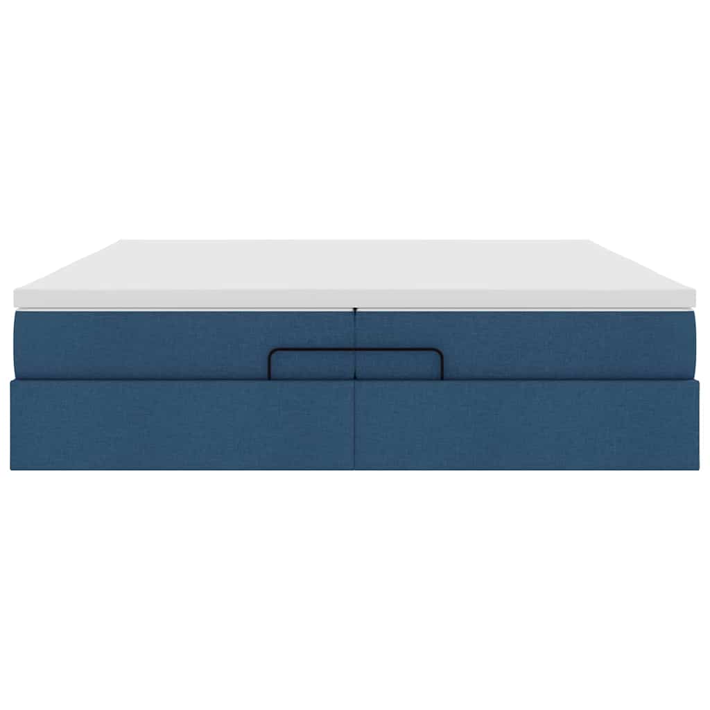 Ottoman bed met matrassen 200x200cm stof blauw
