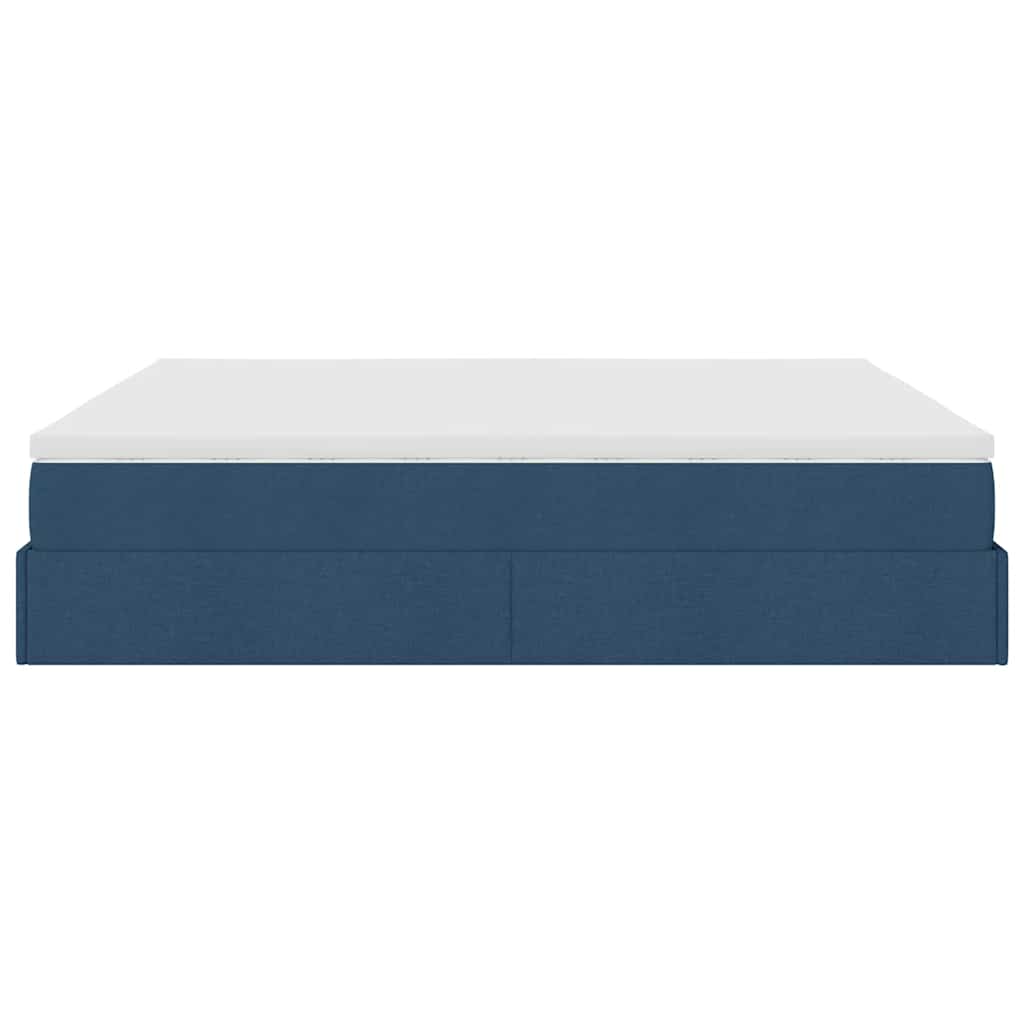 Ottoman bed met matrassen 200x200cm stof blauw