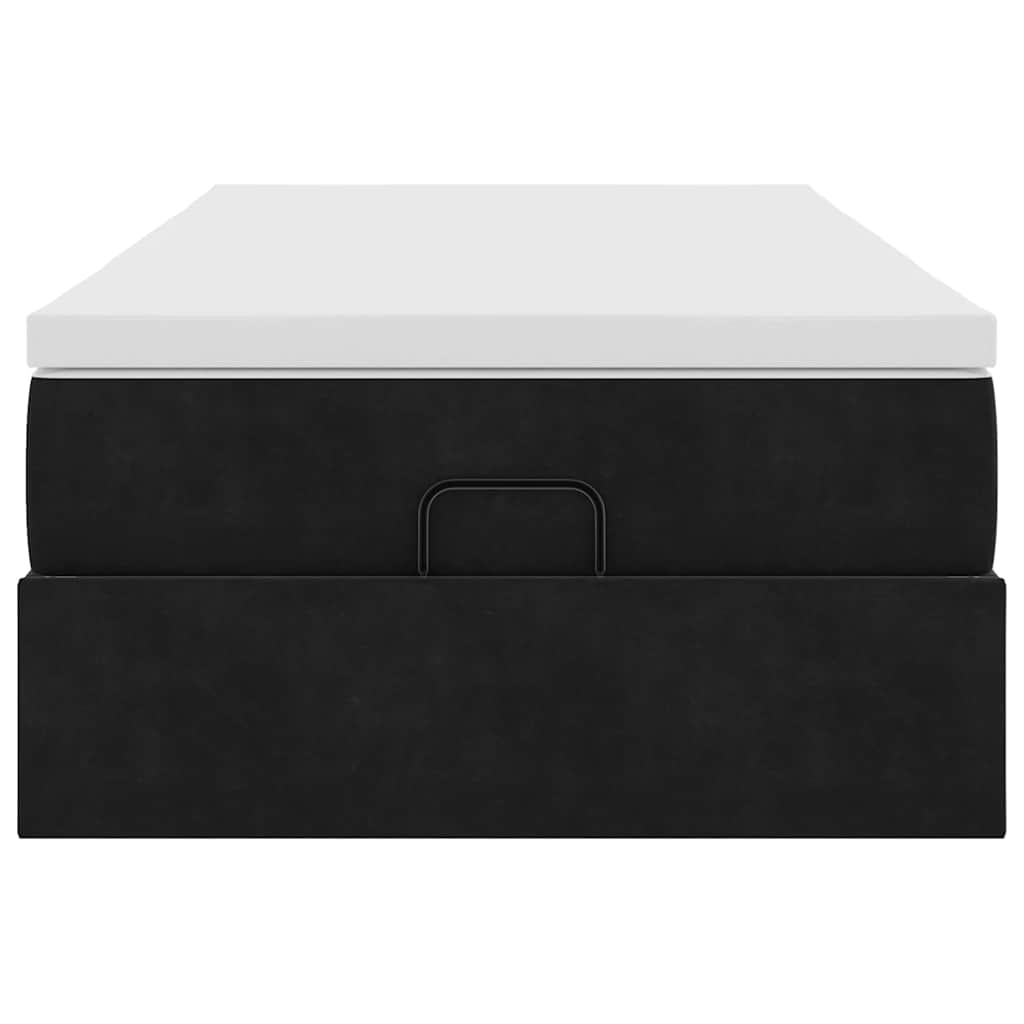Ottoman bed met matras 80x200cm fluweel zwart