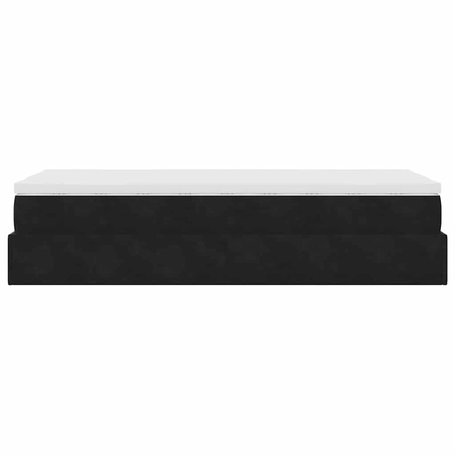 Ottoman bed met matras 80x200cm fluweel zwart