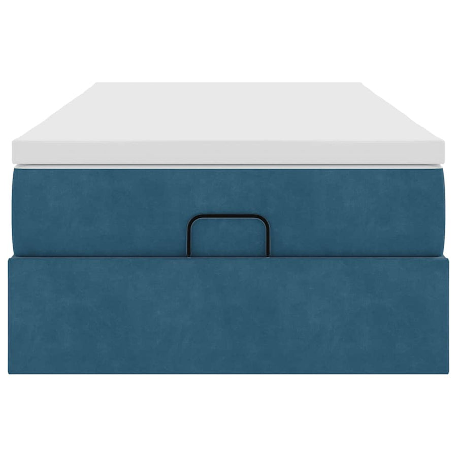 Ottoman bed met matras 80x200cm fluweel donkerblauw