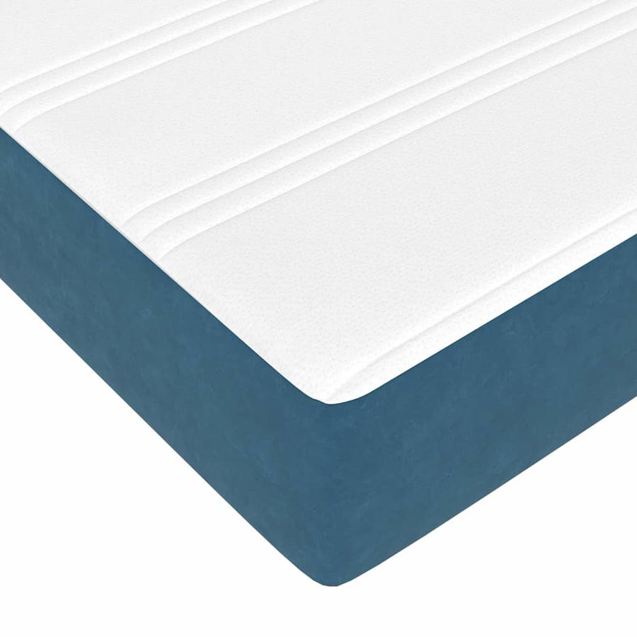 Ottoman bed met matras 80x200cm fluweel donkerblauw