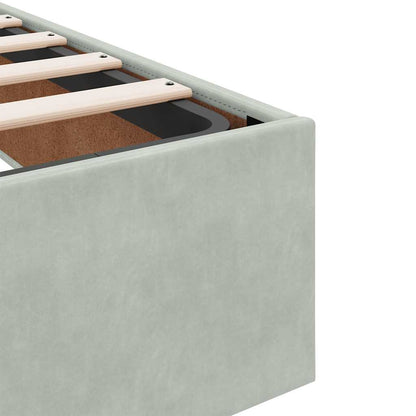 Ottoman bed met matras 90x190cm fluweel lichtgrijs