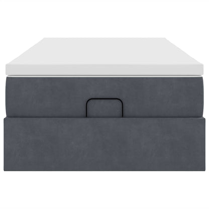 Ottoman bed met matras 90x190cm fluweel donkergrijs