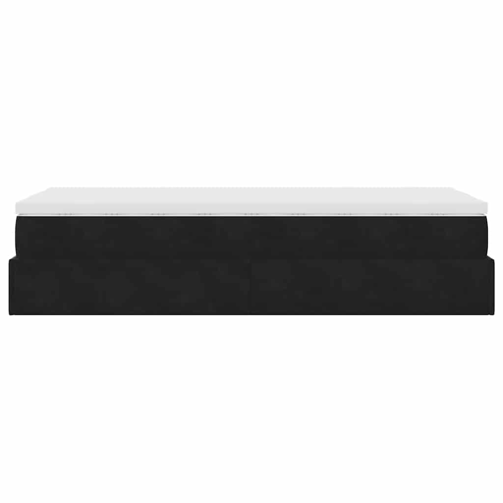 Ottoman bed met matras 90x190cm fluweel zwart