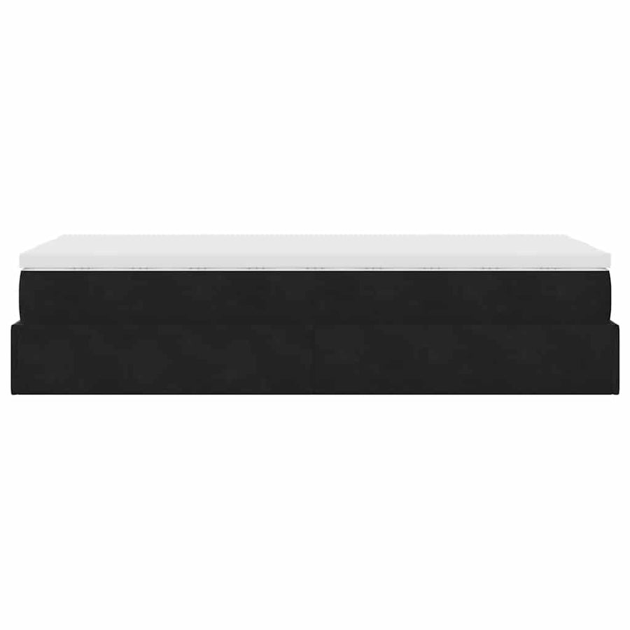 Ottoman bed met matras 90x190cm fluweel zwart