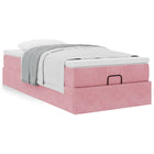 Ottomaans bed met opbergruimte 90x190 cm fluweel roze
