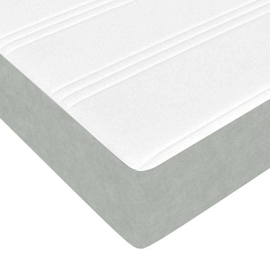 Ottoman bed met matras 90x200cm fluweel lichtgrijs