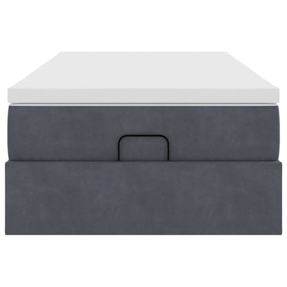 Ottoman bed met matras 90x200cm fluweel donkergrijs