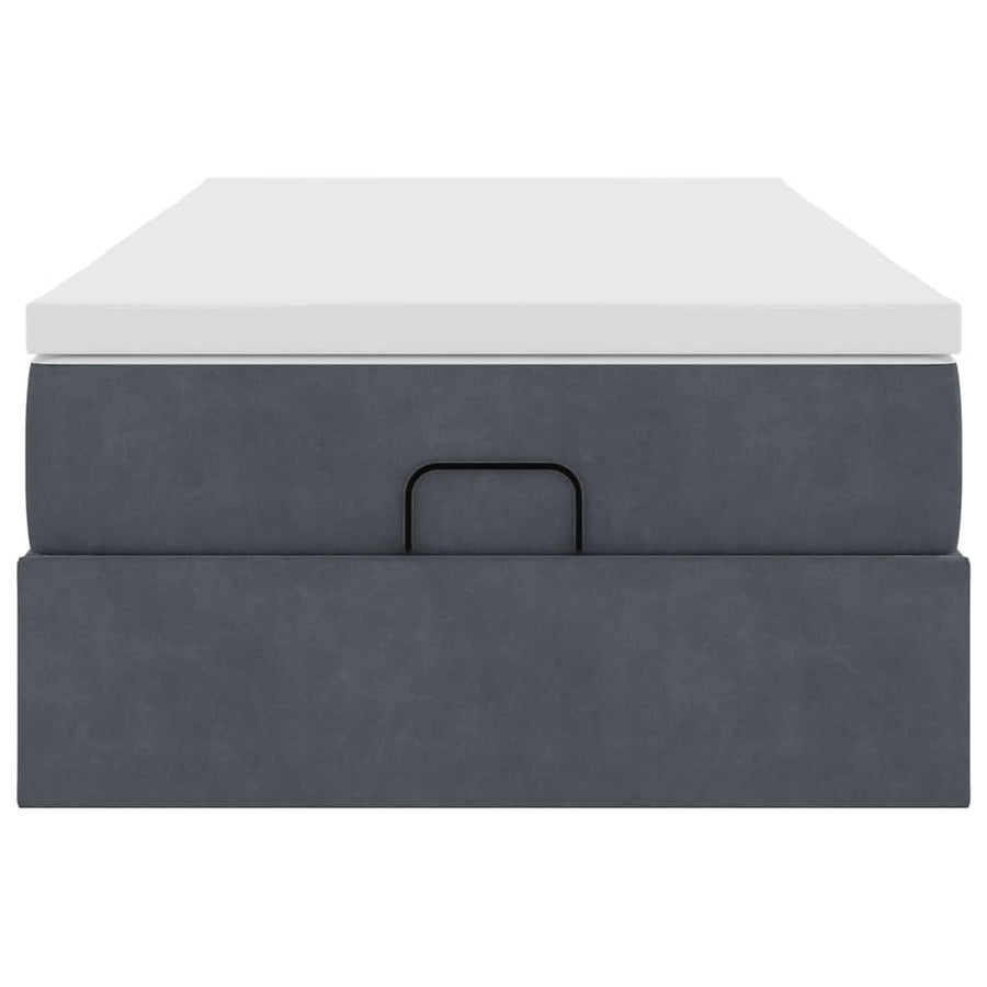 Ottoman bed met matras 90x200cm fluweel donkergrijs
