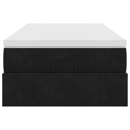 Ottoman bed met matras 90x200cm fluweel zwart
