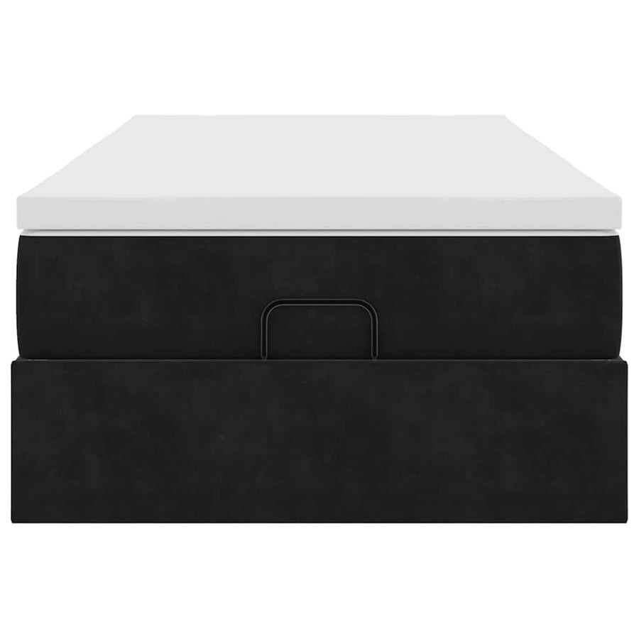 Ottoman bed met matras 90x200cm fluweel zwart