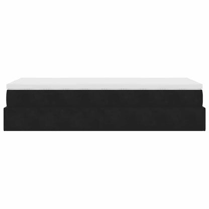 Ottoman bed met matras 90x200cm fluweel zwart