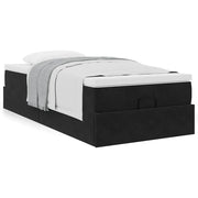 Ottoman bed with mattress 90x200cm velvet black