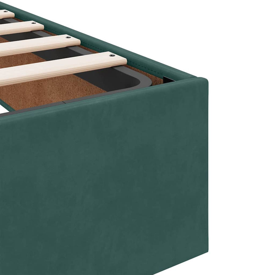 Ottoman bed met matras 90x200cm fluweel donkergroen