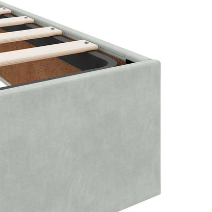 Ottoman bed met matras 100x200 cm fluweel lichtgrijs