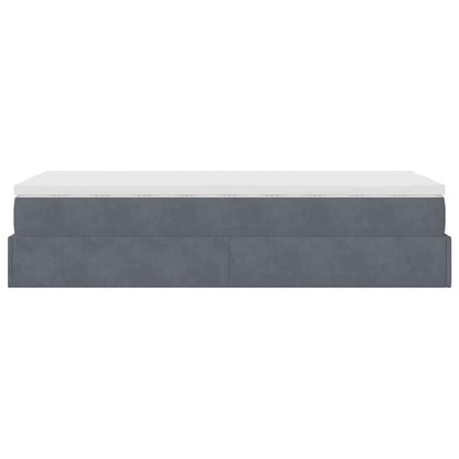 Ottoman bed met matras 100x200 cm fluweel donkergrijs