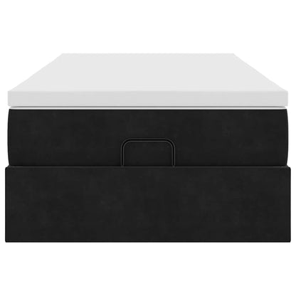 Ottoman bed met matras 100x200 cm fluweel zwart