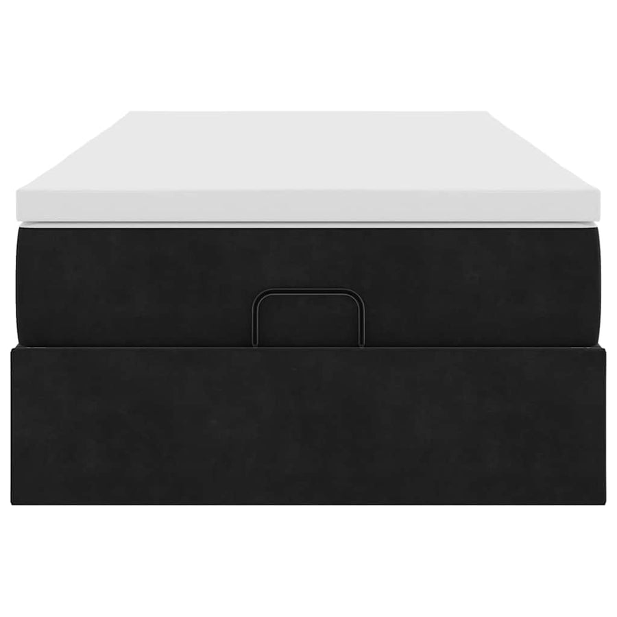 Ottoman bed met matras 100x200 cm fluweel zwart