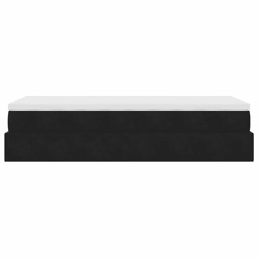 Ottoman bed met matras 100x200 cm fluweel zwart