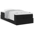 Ottoman bed met matras 100x200 cm fluweel zwart
