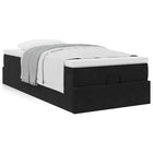 Ottoman bed with mattress 100x200 cm velvet black