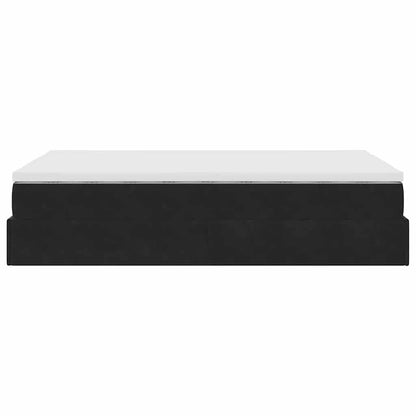 Ottoman bed met matras 120x190 cm fluweel zwart
