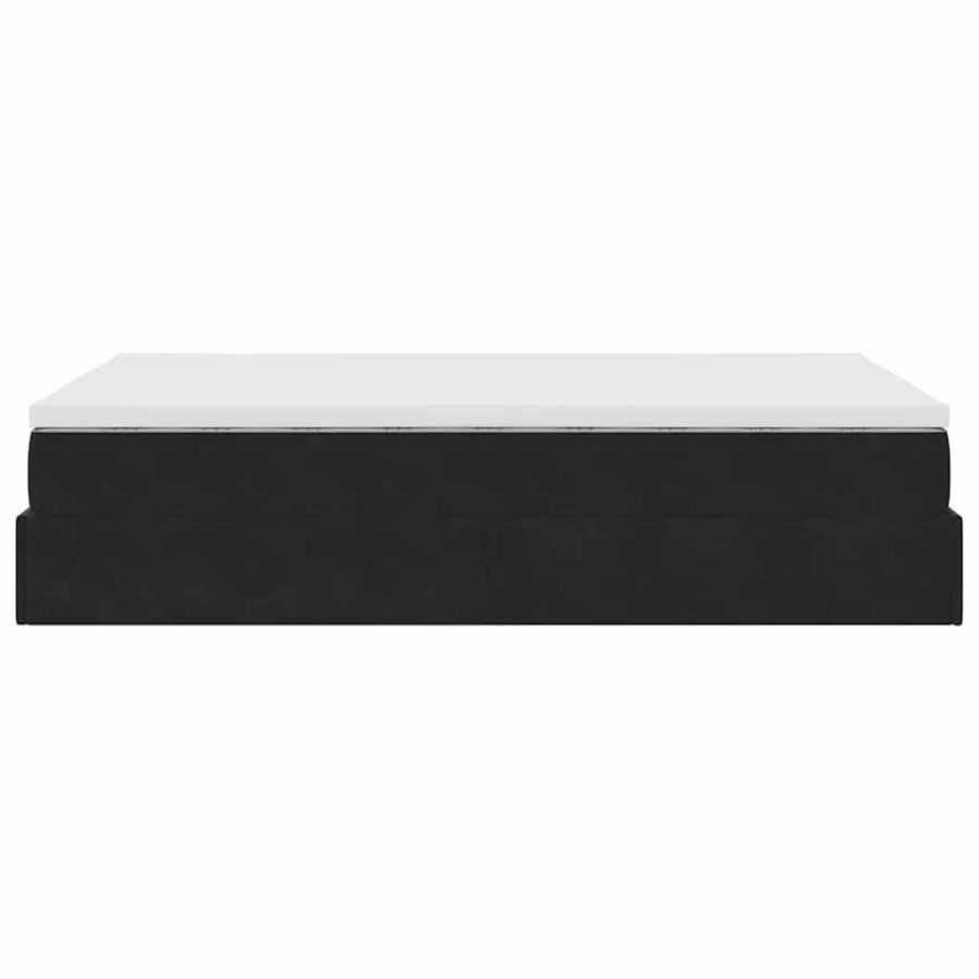 Ottoman bed met matras 120x190 cm fluweel zwart