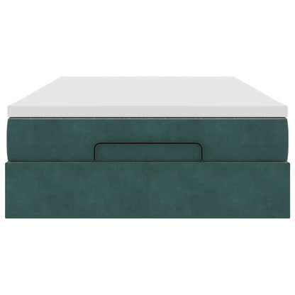 Ottoman bed met matras 120x190 cm fluweel donkergroen