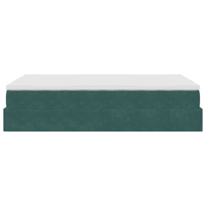 Ottoman bed met matras 120x190 cm fluweel donkergroen