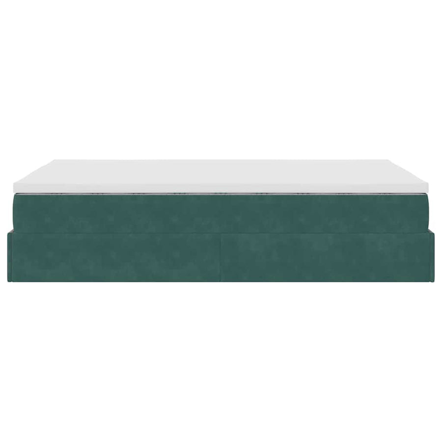 Ottoman bed met matras 120x190 cm fluweel donkergroen