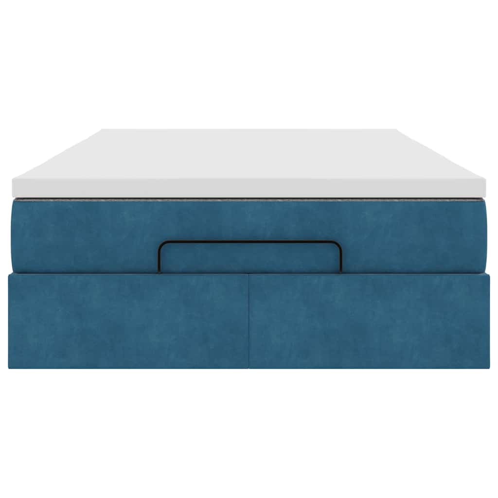 Ottoman bed met matras 120x190 cm fluweel donkerblauw