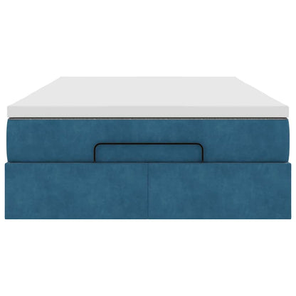 Ottoman bed met matras 120x190 cm fluweel donkerblauw