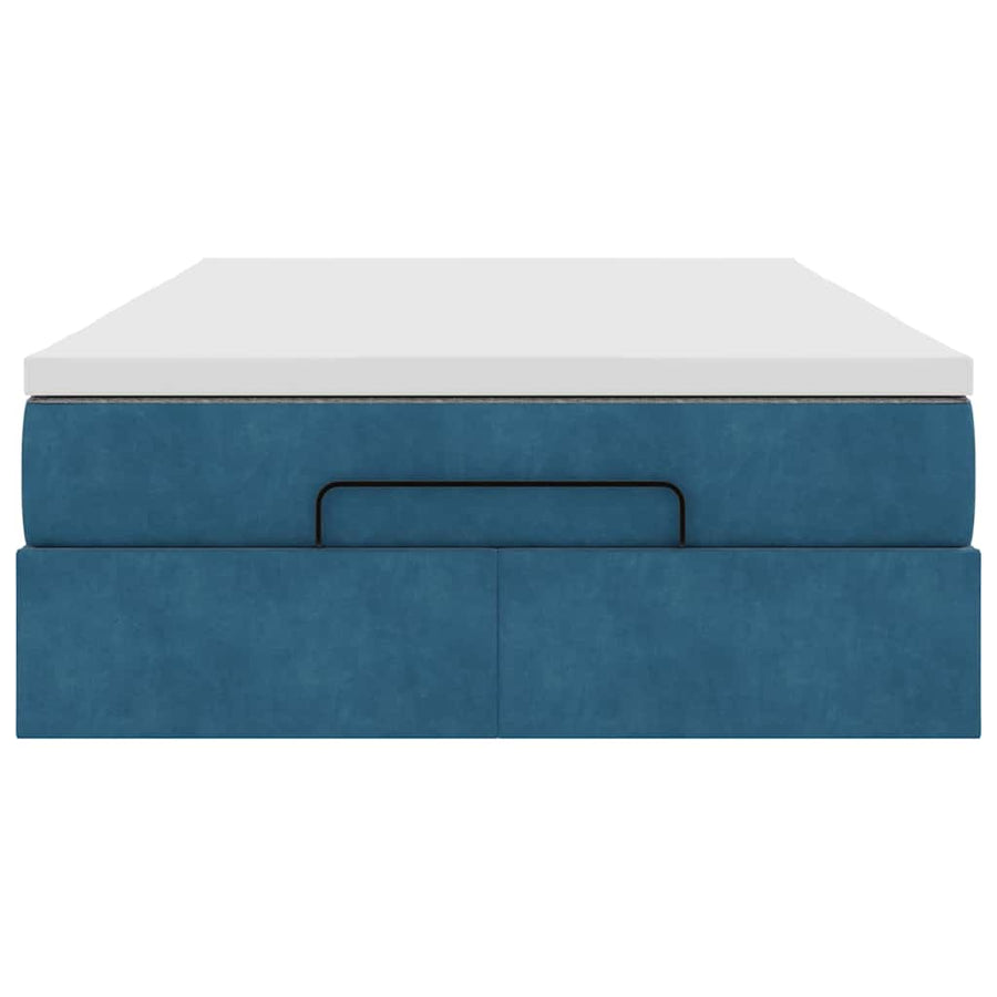 Ottoman bed met matras 120x190 cm fluweel donkerblauw