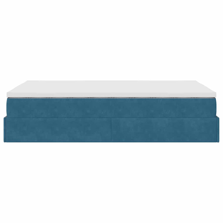 Ottoman bed met matras 120x190 cm fluweel donkerblauw
