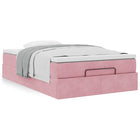 Bed pouffe with mattress 120x190 cm velvet pink