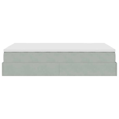Ottoman bed met matras 120x200 cm fluweel lichtgrijs