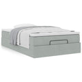 Ottoman bed met matras 120x200 cm fluweel lichtgrijs