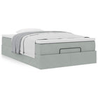 Ottoman bed met matras 120x200 cm lichtgrijs