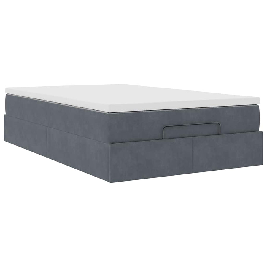 Ottoman bed met matras 120x200cm fluweel donkergrijs