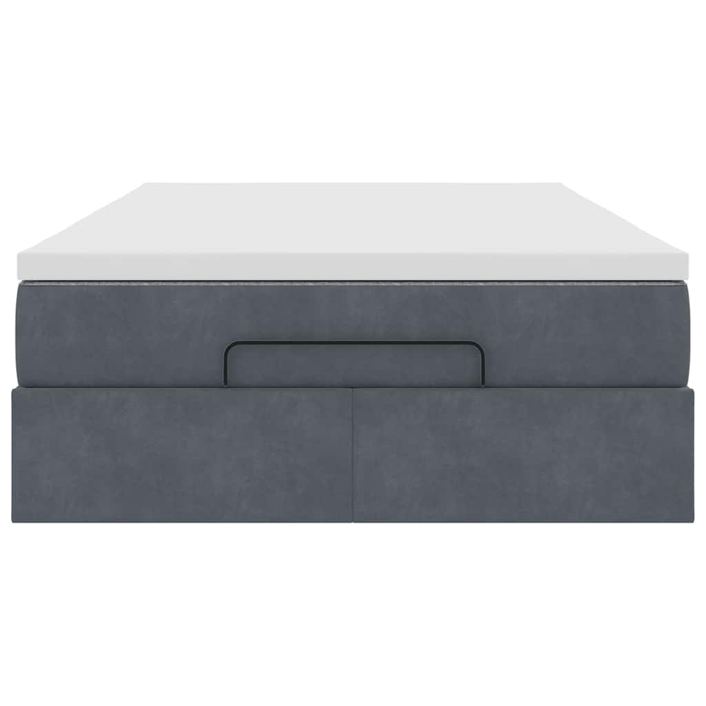 Ottoman bed met matras 120x200cm fluweel donkergrijs