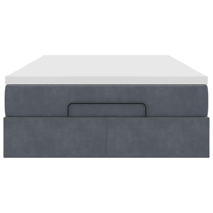 Ottoman bed met matras 120x200cm fluweel donkergrijs