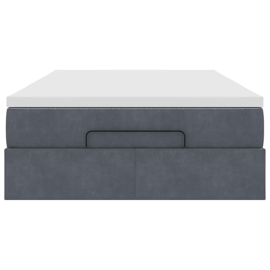 Ottoman bed met matras 120x200cm fluweel donkergrijs