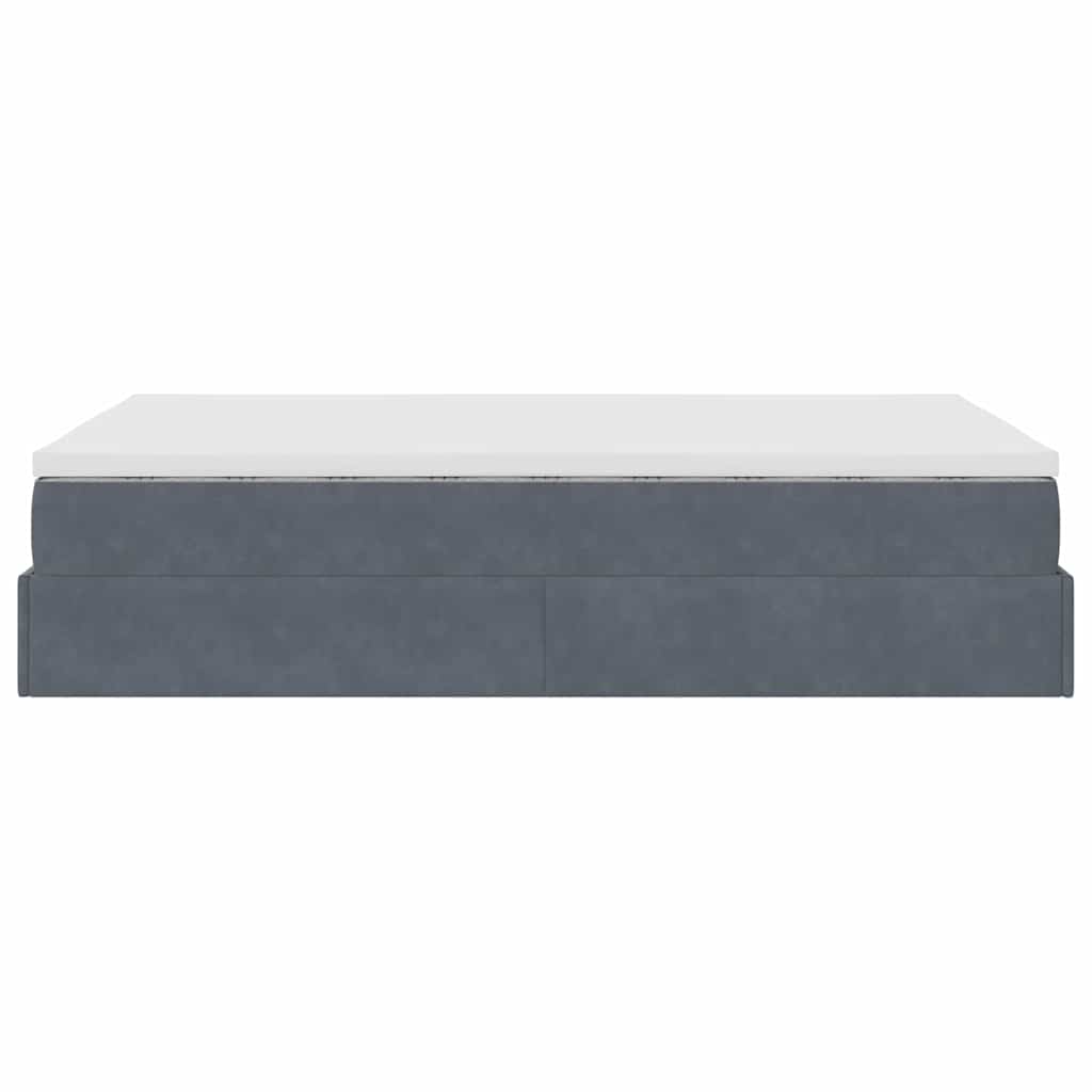 Ottoman bed met matras 120x200cm fluweel donkergrijs
