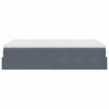 Ottoman bed met matras 120x200cm fluweel donkergrijs
