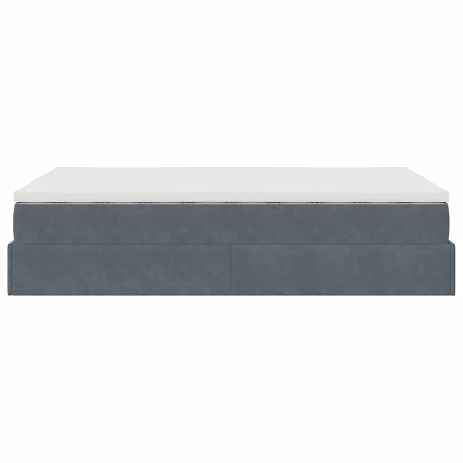 Ottoman bed met matras 120x200cm fluweel donkergrijs