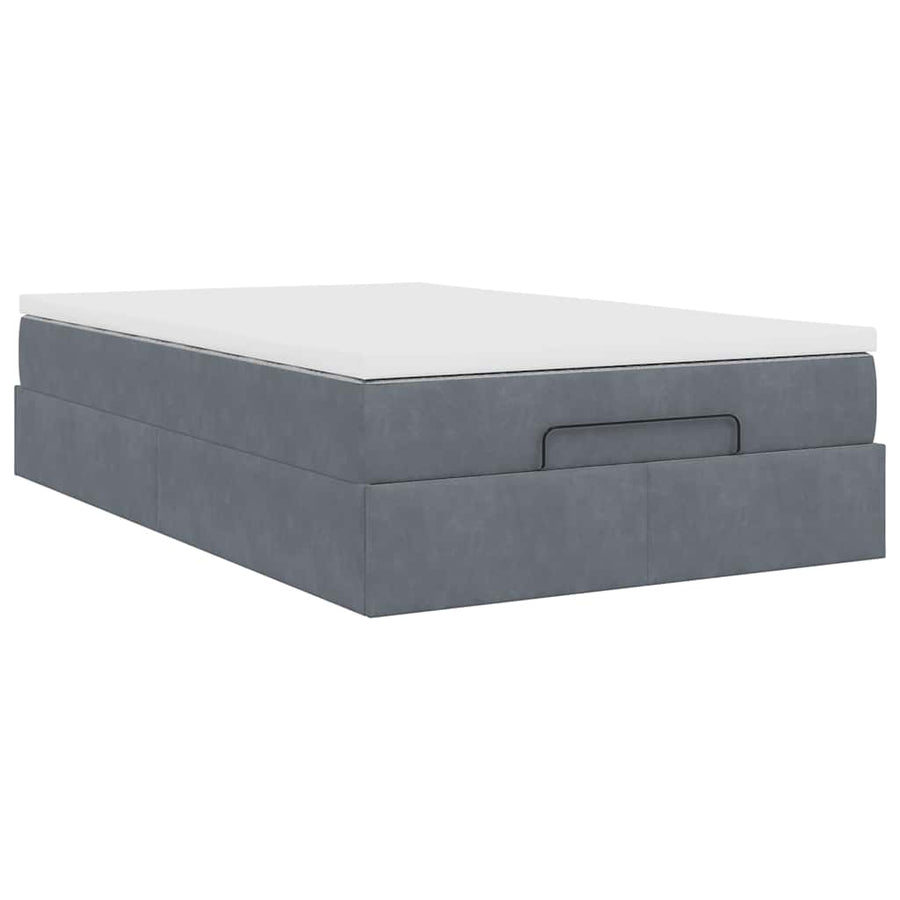 Ottoman bed met matras 120x200cm fluweel donkergrijs